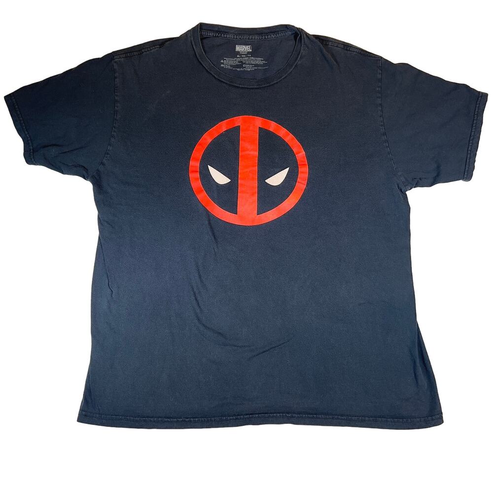Marvel Universe X-Men Comics Deadpool Logo T-Shirt Men's XL Black
